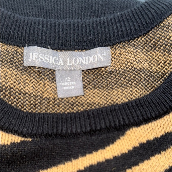 Jessica London Black and Gold Zebra Pattern Top 93 - Picture 7 of 8